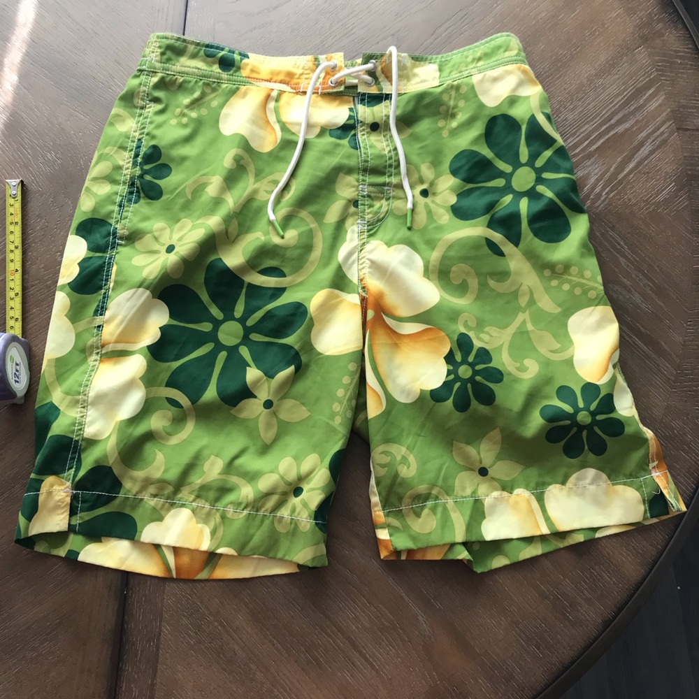 Tommy Bahama Swim Trunks Mens Medium Green Tropical Lined Bathing Suit